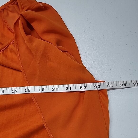 MICHAEL Michael Kors Orange Flutter Sleeve Top Womens PM Petite Med NWT Flawed - Picture 12 of 14